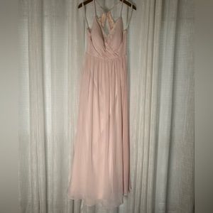 Azazie bridesmaid dress in blushing pink